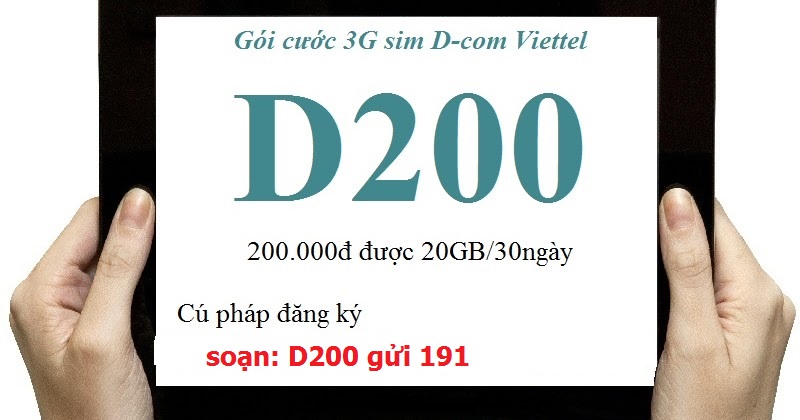 gói cước D200 Viettel 